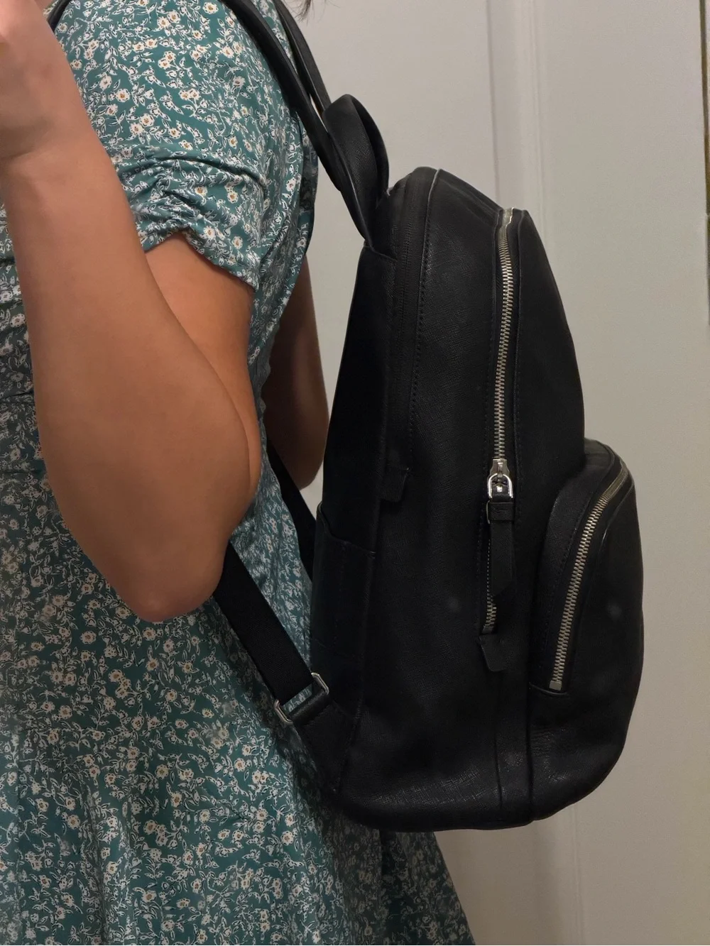 Tumi Black Leather Backpack